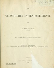 Cover of: Die griechischen Saiteninstrumente