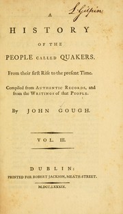 Cover of: A history of the people called Quakers | Gough, John