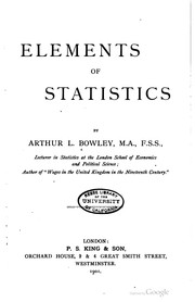 Cover of: Elements of statistics