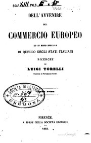 Cover of: Dell' avvenire del commercio europeo ed in modo speciale di quello degli stati italiani