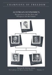 Cover of: Champions of Freedom vol 17 ; Austrian Economics  by Richard M. Ebeling