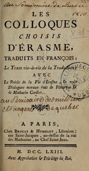 Cover of: Les colloques choisis d'Erasme by Erasme