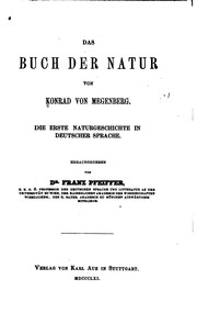 Cover of: Das buch der natur by Konrad von Megenberg