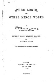 Cover of: Pure logic and other minor works