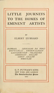 Cover of: Little journeys to the homes of eminent artists