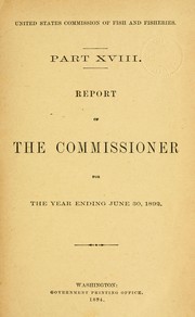 Cover of: Report of the Commissioner - United States Commission of Fish and Fisheries.