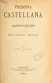 Cover of: Prosodia castellana i versificacion