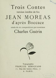 Cover of: Trois contes: version inédite de feu Jean Moréas d'après Doccace