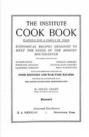 Cover of: The Institute cook book by Helen Cramp