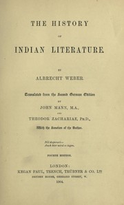 Cover of: The history of Indian literature