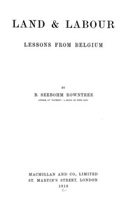 Cover of: Land & labour: Lessons From Belgium