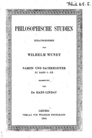 Cover of: Wilhelm Max Wundt