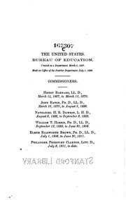 Cover of: Report of the Commissioner of Education Made to the Secretary of the ...