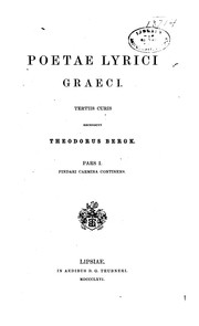 Cover of: Poetae lyrici Graeci: Tertiis curis recensuit
