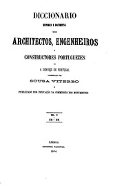 Cover of: Diccionario historico e documental dos architectos by Sousa Viterbo