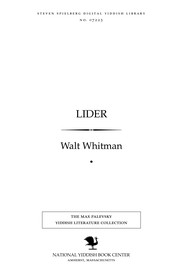 Cover of: Lider by Walt Whitman