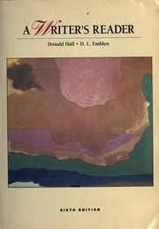 Cover of: A Writer's reader by [edited by] Donald Hall, D.L. Emblen.