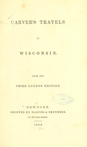 Cover of: Travels in Wisconsin. 3d London ed.