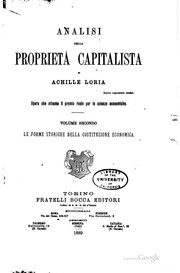 Cover of: Analisi della proprietà capitalista