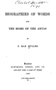 Cover of: Biographies of Words and the Home of the Aryas