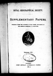Cover of: Supplementary papers by Royal Geographical Society (Great Britain)