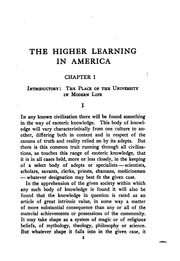 Cover of: The Higher Learning in America: A Memorandum on the Conduct of Universities ...