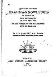 Cover of: Brahma-knowledge: An Outline of the Philosophy of the Vedānta, as Set Forth ...