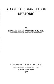 Cover of: A College Manual of Rhetoric