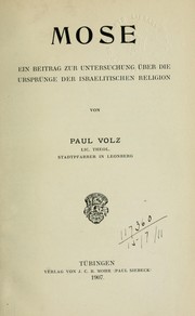 Cover of: Mose by Paul Volz
