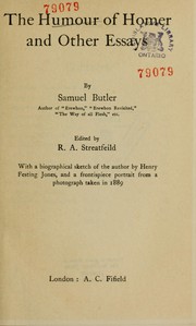 Cover of: The humour of Homer, and other essays by Samuel Butler
