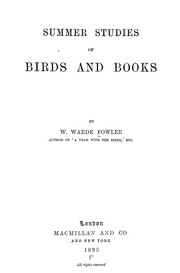 Cover of: Summer studies of birds and books