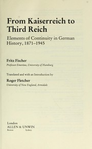 From Kaiserreich to Third Reich by Fritz Fischer