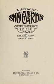 Cover of: "A show at" sho c̓ards by Frank H. Atkinson