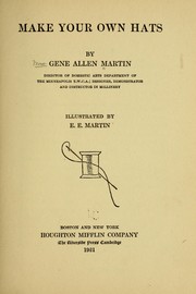 Make your own hats by Martin, Gene Allen Mrs.