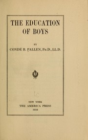 Cover of: The education of boys