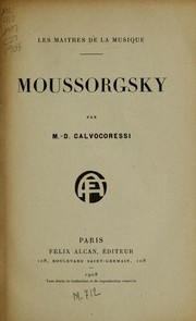 Cover of: Moussorgsky by M. D. Calvocoressi