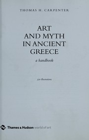 Cover of: Art and myth in ancient Greece: a handbook
