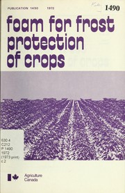 Cover of: Foam for frost protection of crops by David Siminovitch