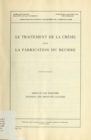 Cover of: Le traitement de la crème pour la fabrication du beurre