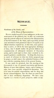 Cover of: Message of His Excellency Levi Lincoln, communicated to the two branches of the legislature, January 5, 1831