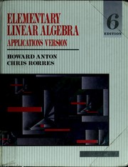Cover of: Elementary linear algebra by Howard Anton