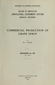 Cover of: Commercial production of grape syrup