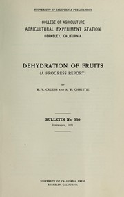 Cover of: Dehydration of fruits by W. V. Cruess