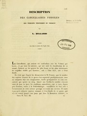 Cover of: Description des Cancellaires fossiles des terrains tertiaires du Piémont by Luigi Bellardi