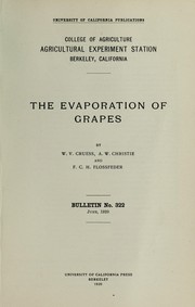 Cover of: The evaporation of grapes