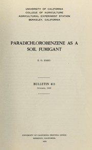 Cover of: Paradichlorobenzene as a soil fumigant
