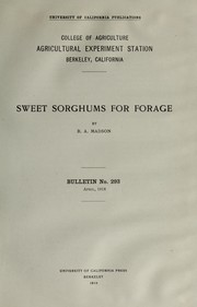Cover of: Sweet sorghums for forage