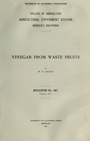 Cover of: Vinegar from waste fruits