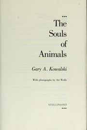 Cover of: The souls of animals