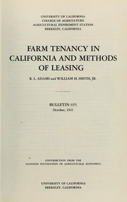 Cover of: Farm tenancy in California and methods of leasing